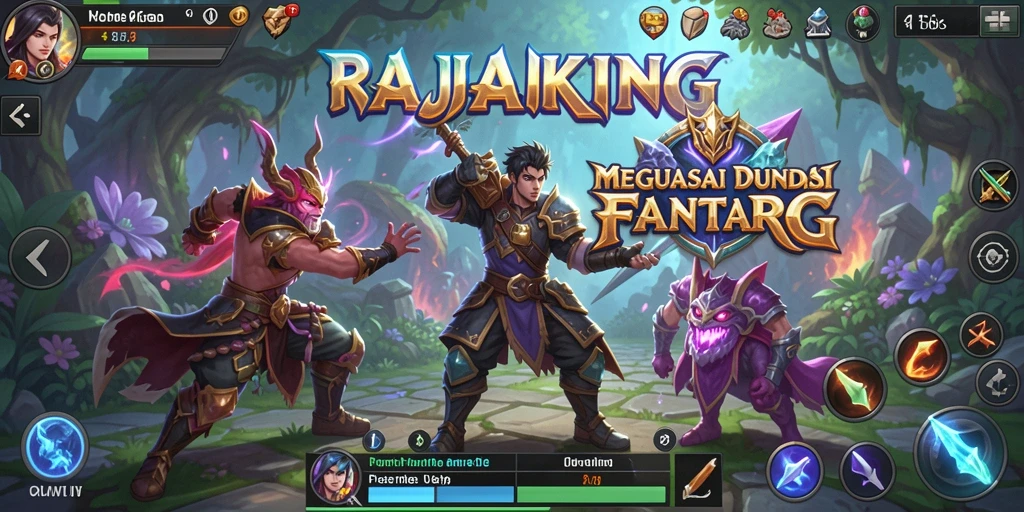 Tampilan gameplay epik RAJAKING dengan petualangan yang seru.